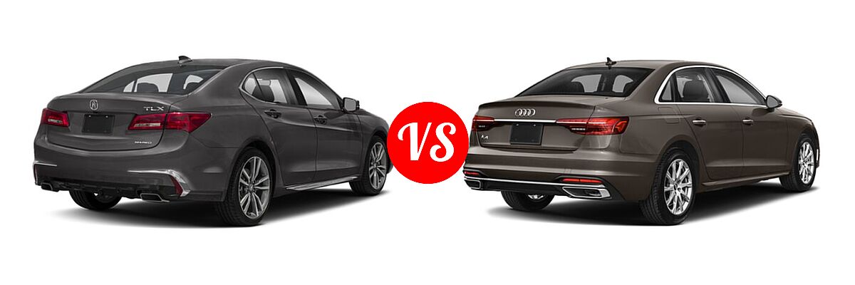 2019 Acura TLX Sedan w/Advance Pkg vs. 2020 Audi A4 Sedan Premium / Premium Plus / Prestige - Rear Right Comparison