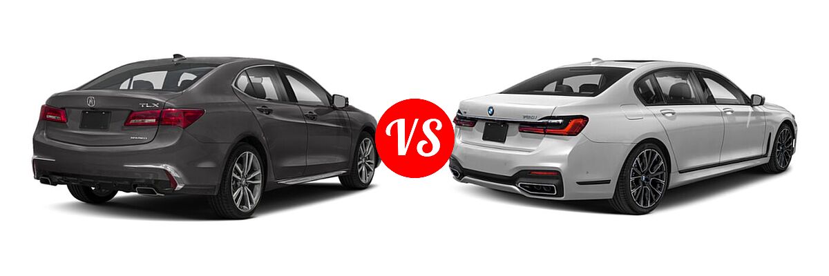 2019 Acura TLX Sedan w/Advance Pkg vs. 2021 BMW 7 Series Sedan 750i xDrive - Rear Right Comparison