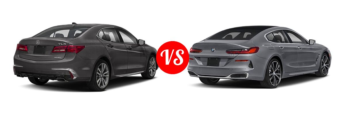 2019 Acura TLX Sedan w/Advance Pkg vs. 2022 BMW 8 Series Sedan 840i - Rear Right Comparison