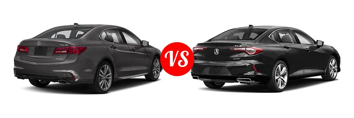 2019 Acura TLX Sedan w/Advance Pkg vs. 2022 Acura TLX Sedan FWD / SH-AWD - Rear Right Comparison