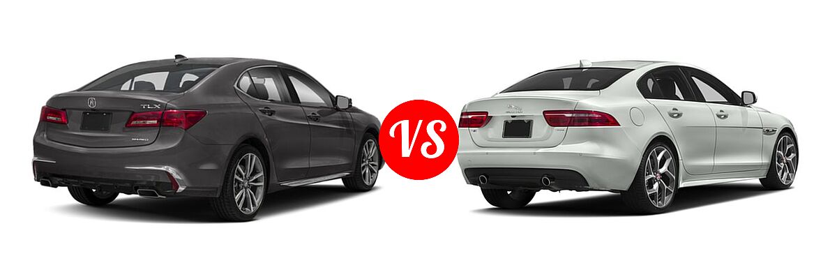 2019 Acura TLX Sedan w/Advance Pkg vs. 2018 Jaguar XE Sedan Diesel 20d R-Sport - Rear Right Comparison