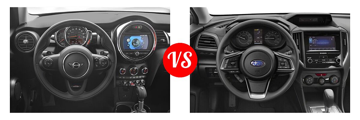 2019 MINI Hardtop 4 Door Hatchback Cooper FWD / S vs. 2019 Subaru Impreza Hatchback 2.0i 5-door CVT / 2.0i 5-door Manual / Premium - Dashboard Comparison