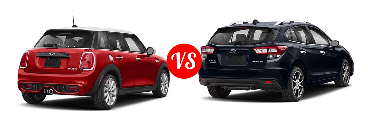 2019 MINI Hardtop 4 Door Hatchback Cooper FWD / S vs. 2019 Subaru Impreza Hatchback Limited - Rear Right Comparison