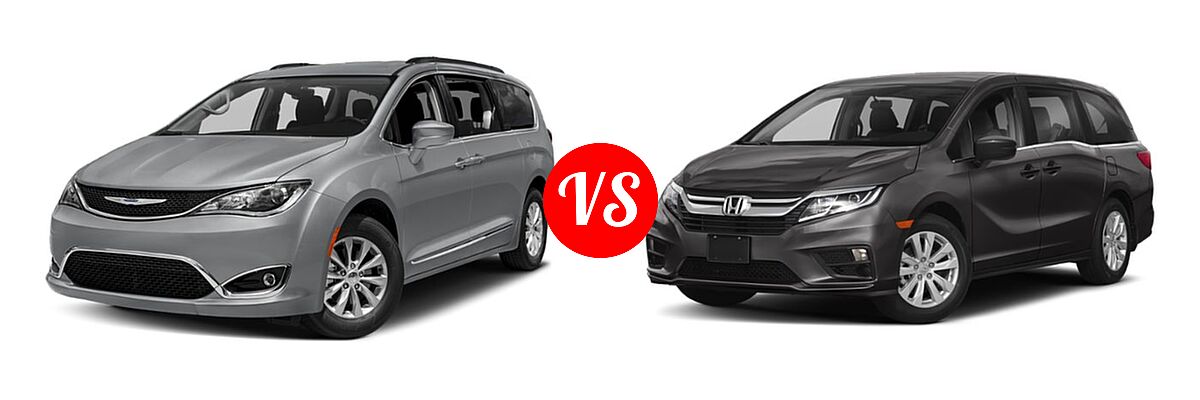 2019 Chrysler Pacifica Minivan Limited / Touring L / Touring L Plus / Touring Plus vs. 2019 Honda Odyssey Minivan LX - Front Left Comparison