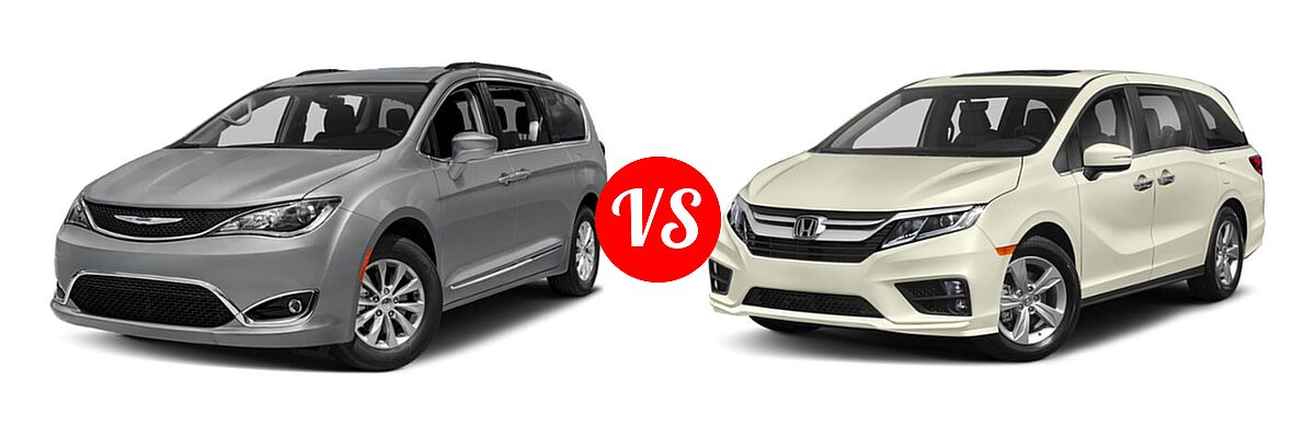 2019 Chrysler Pacifica Minivan Limited / Touring L / Touring L Plus / Touring Plus vs. 2019 Honda Odyssey Minivan EX-L - Front Left Comparison