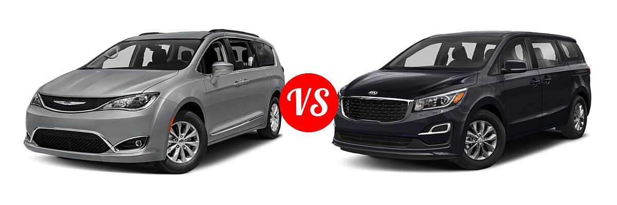 2019 Chrysler Pacifica Minivan Limited / Touring L / Touring L Plus / Touring Plus vs. 2020 Kia Sedona Minivan L / LX - Front Left Comparison