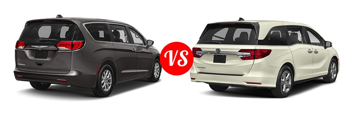 2019 Chrysler Pacifica Minivan L / LX vs. 2019 Honda Odyssey Minivan EX - Rear Right Comparison