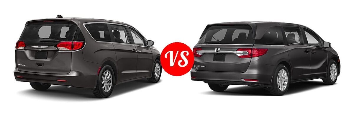 2019 Chrysler Pacifica Minivan L / LX vs. 2019 Honda Odyssey Minivan LX - Rear Right Comparison