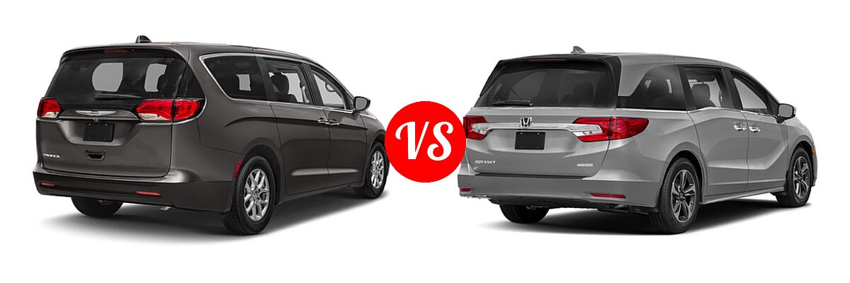 2019 Chrysler Pacifica Minivan L / LX vs. 2019 Honda Odyssey Minivan Touring - Rear Right Comparison