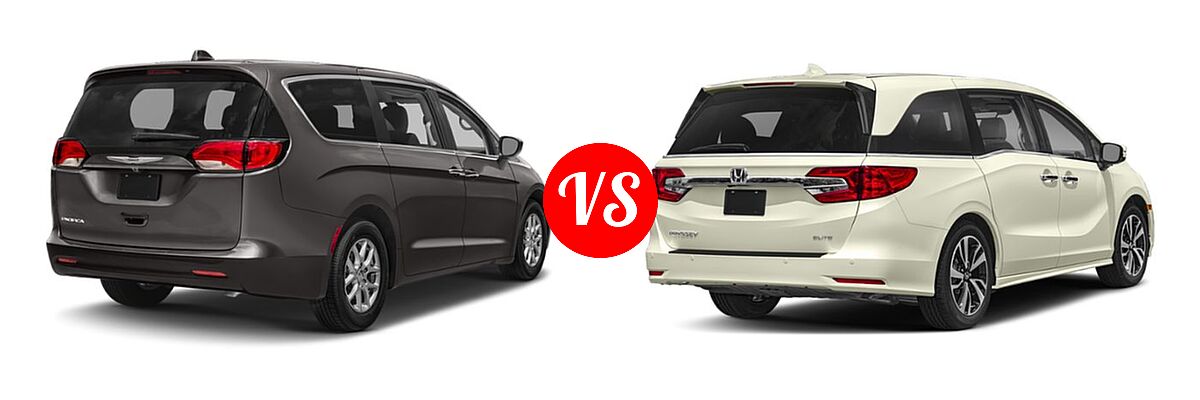 2019 Chrysler Pacifica Minivan L / LX vs. 2019 Honda Odyssey Minivan Elite - Rear Right Comparison