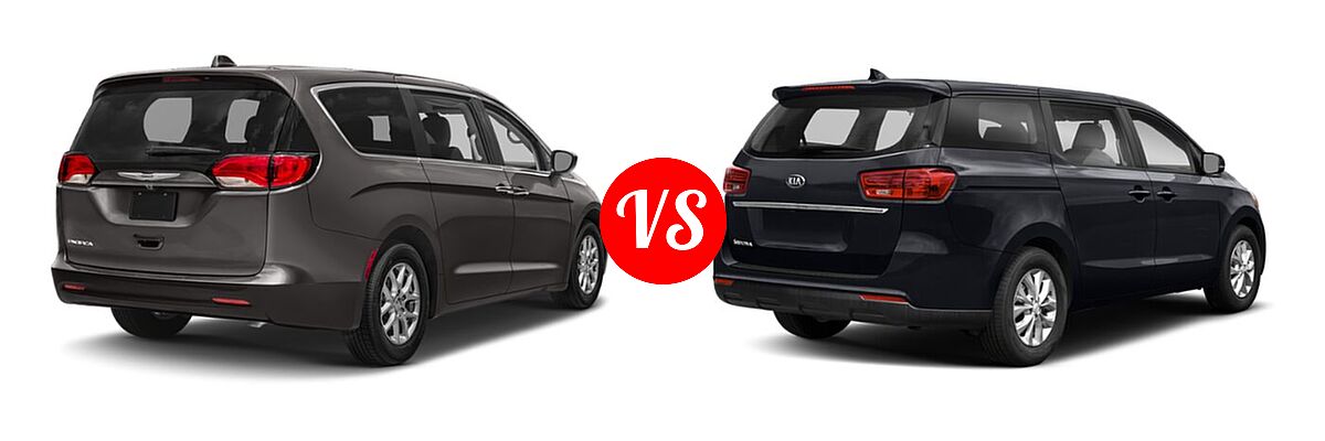 2019 Chrysler Pacifica Minivan L / LX vs. 2020 Kia Sedona Minivan L / LX - Rear Right Comparison