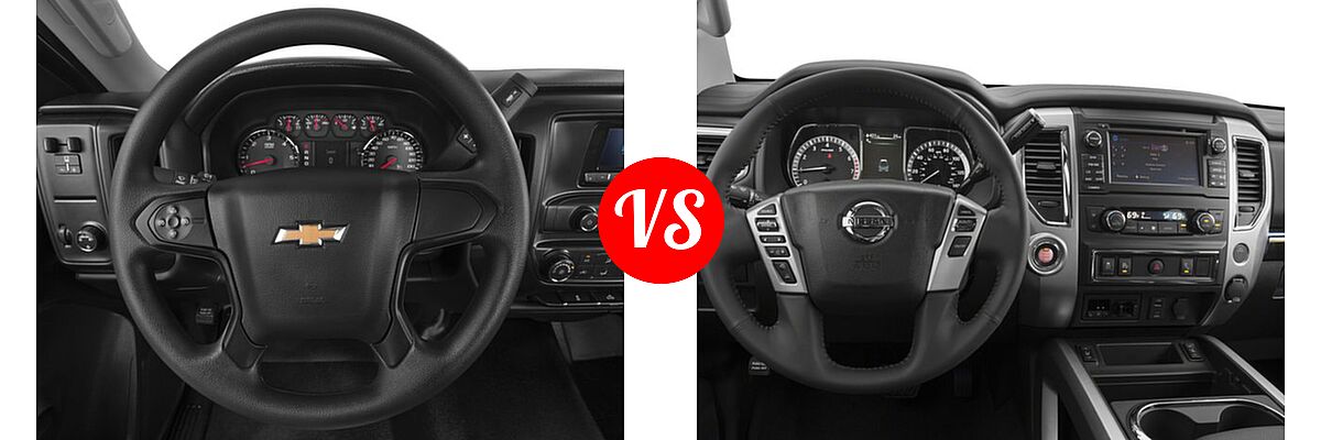 2017 Chevrolet Silverado 2500HD Pickup LT / Work Truck vs. 2017 Nissan Titan Pickup SV - Dashboard Comparison