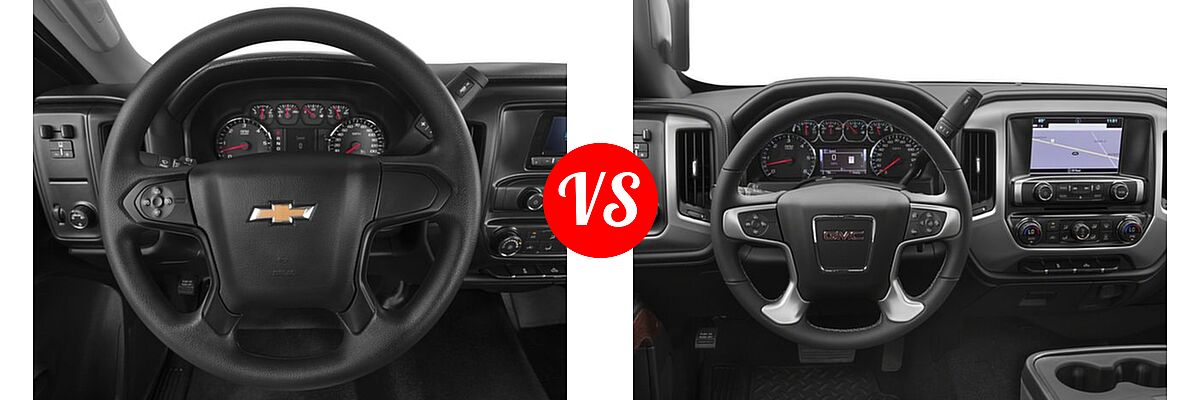 2017 Chevrolet Silverado 2500HD Pickup LT / Work Truck vs. 2017 GMC Sierra 2500HD Pickup SLE - Dashboard Comparison