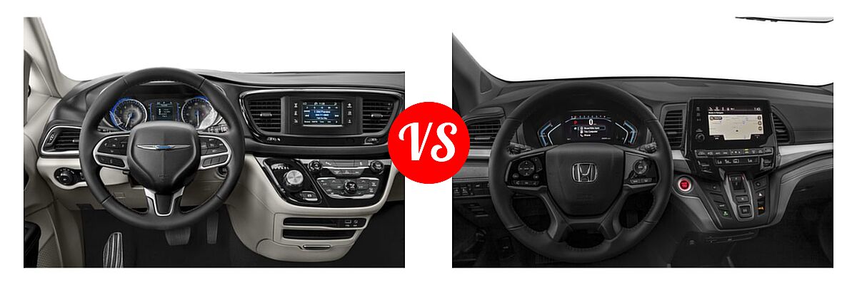 2019 Chrysler Pacifica Minivan Limited / Touring L / Touring L Plus / Touring Plus vs. 2019 Honda Odyssey Minivan EX-L w/Navi/RES - Dashboard Comparison