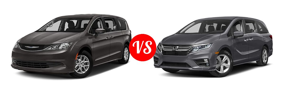 2019 Chrysler Pacifica Minivan L / LX vs. 2019 Honda Odyssey Minivan EX - Front Left Comparison