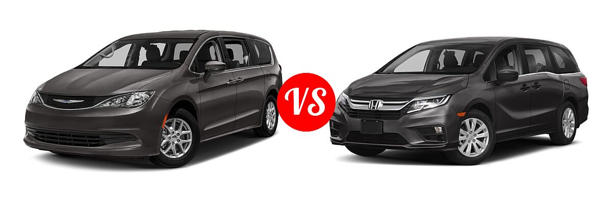 2019 Chrysler Pacifica Minivan L / LX vs. 2019 Honda Odyssey Minivan LX - Front Left Comparison