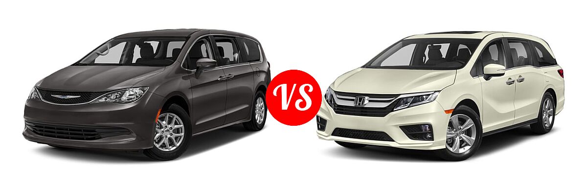 2019 Chrysler Pacifica Minivan L / LX vs. 2019 Honda Odyssey Minivan EX-L - Front Left Comparison