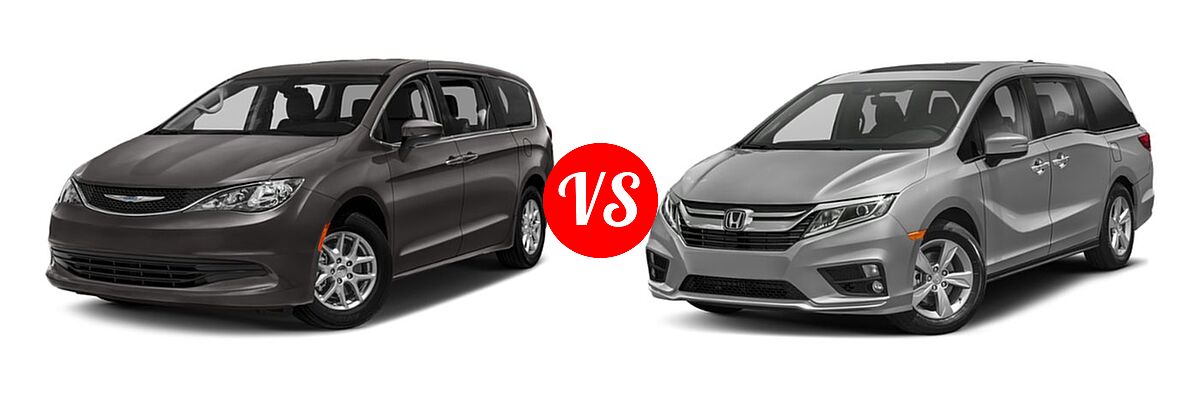 2019 Chrysler Pacifica Minivan L / LX vs. 2019 Honda Odyssey Minivan EX-L w/Navi/RES - Front Left Comparison