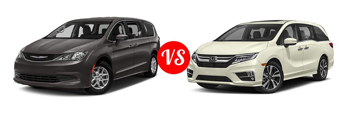 2019 Chrysler Pacifica Minivan L / LX vs. 2019 Honda Odyssey Minivan Elite - Front Left Comparison