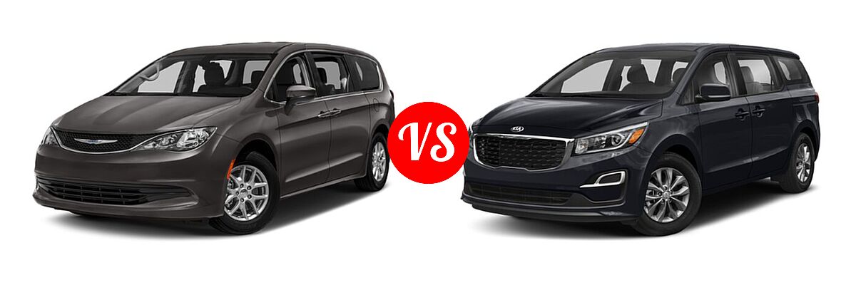 2019 Chrysler Pacifica Minivan L / LX vs. 2020 Kia Sedona Minivan L / LX - Front Left Comparison
