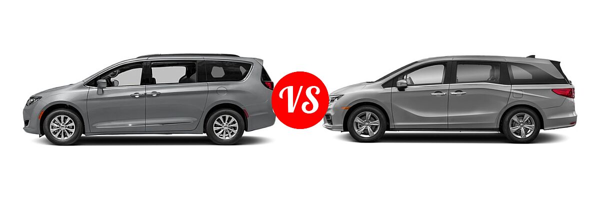 2019 Chrysler Pacifica Minivan Limited / Touring L / Touring L Plus / Touring Plus vs. 2019 Honda Odyssey Minivan EX - Side Comparison