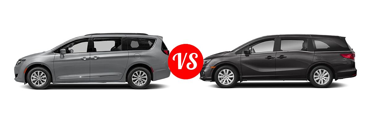 2019 Chrysler Pacifica Minivan Limited / Touring L / Touring L Plus / Touring Plus vs. 2019 Honda Odyssey Minivan LX - Side Comparison