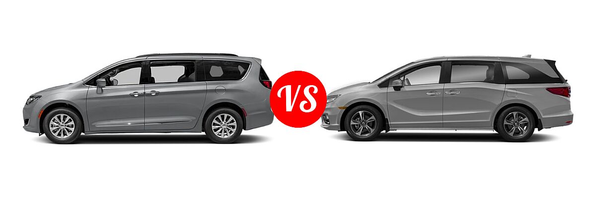 2019 Chrysler Pacifica Minivan Limited / Touring L / Touring L Plus / Touring Plus vs. 2019 Honda Odyssey Minivan Touring - Side Comparison