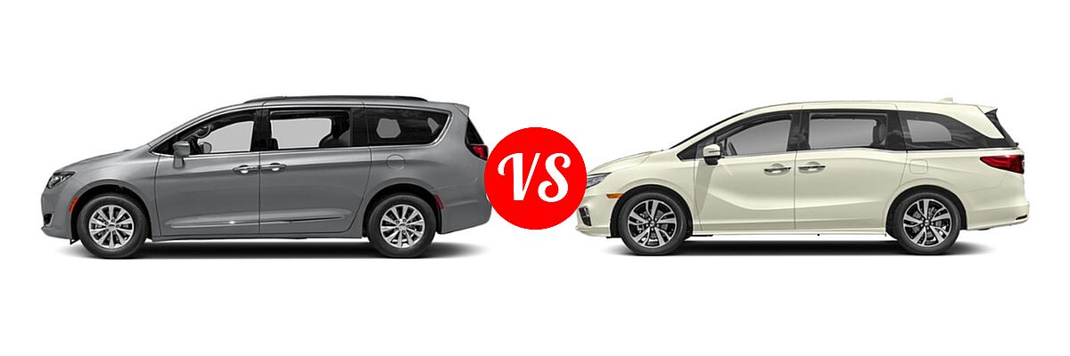 2019 Chrysler Pacifica Minivan Limited / Touring L / Touring L Plus / Touring Plus vs. 2019 Honda Odyssey Minivan Elite - Side Comparison