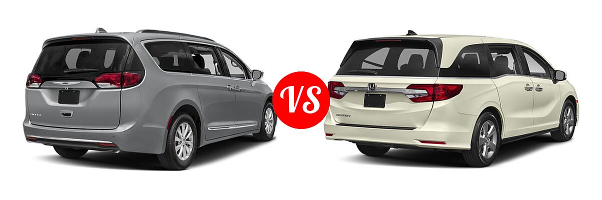 2019 Chrysler Pacifica Minivan Limited / Touring L / Touring L Plus / Touring Plus vs. 2019 Honda Odyssey Minivan EX - Rear Right Comparison