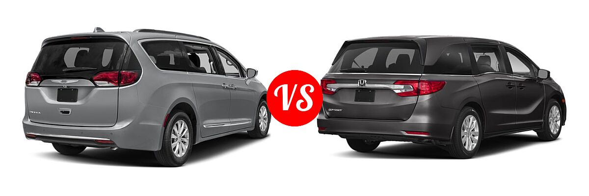 2019 Chrysler Pacifica Minivan Limited / Touring L / Touring L Plus / Touring Plus vs. 2019 Honda Odyssey Minivan LX - Rear Right Comparison