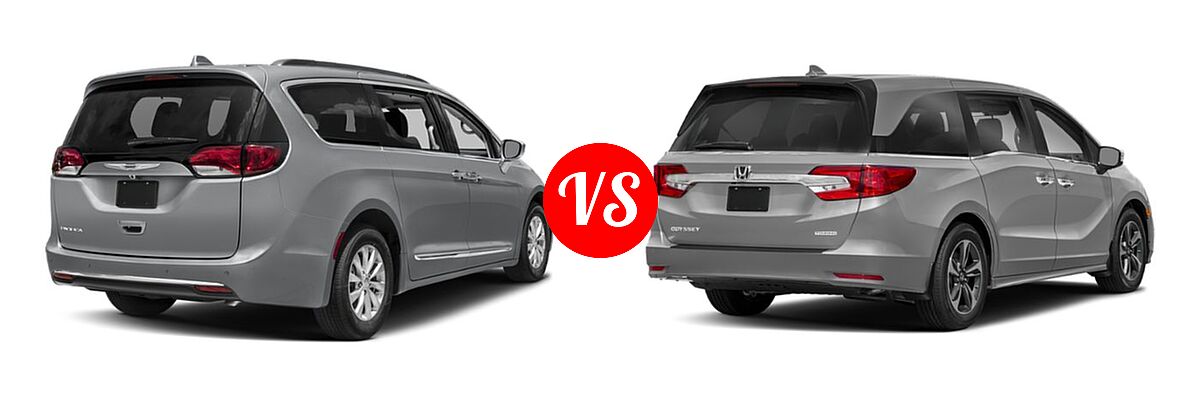 2019 Chrysler Pacifica Minivan Limited / Touring L / Touring L Plus / Touring Plus vs. 2019 Honda Odyssey Minivan Touring - Rear Right Comparison