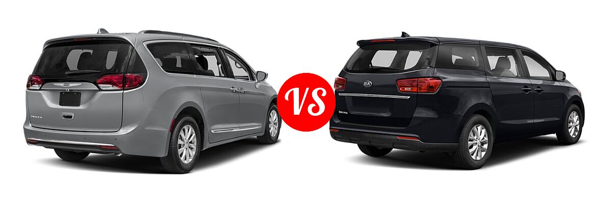 2019 Chrysler Pacifica Minivan Limited / Touring L / Touring L Plus / Touring Plus vs. 2020 Kia Sedona Minivan L / LX - Rear Right Comparison
