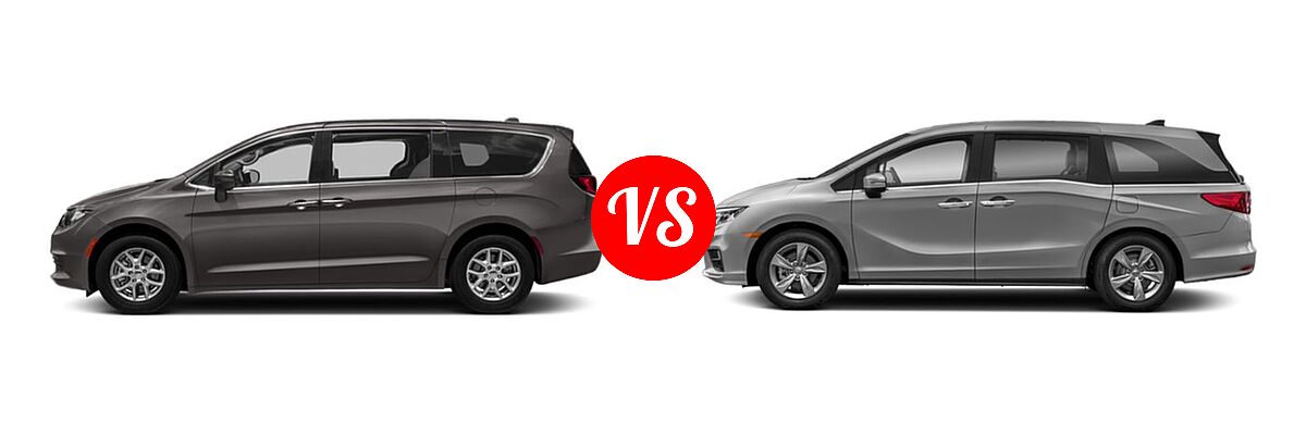2019 Chrysler Pacifica Minivan L / LX vs. 2019 Honda Odyssey Minivan EX - Side Comparison