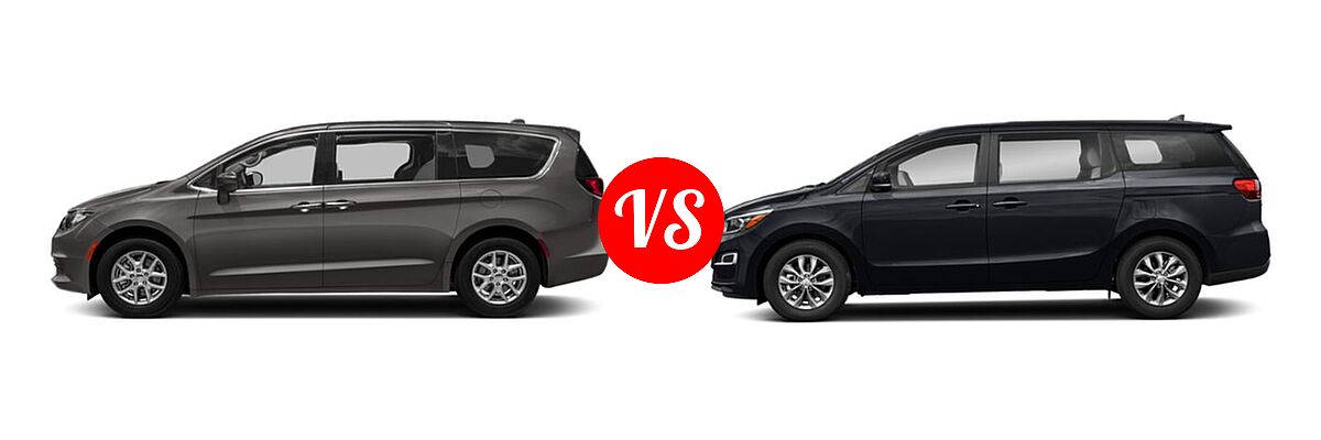 2019 Chrysler Pacifica Minivan L / LX vs. 2020 Kia Sedona Minivan L / LX - Side Comparison