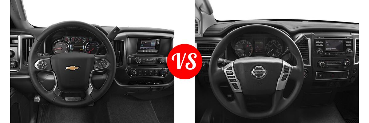 2017 Chevrolet Silverado 2500HD Pickup LT vs. 2017 Nissan Titan Pickup S / SV - Dashboard Comparison