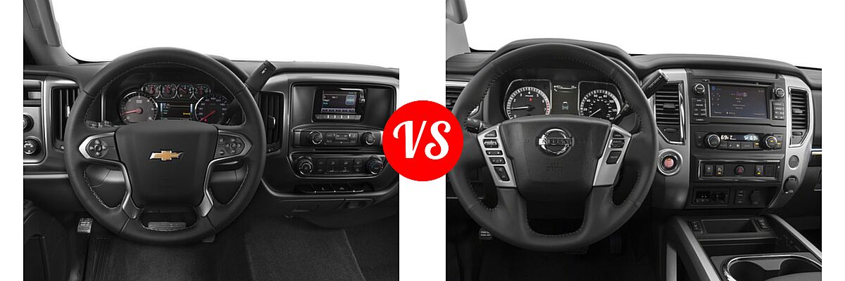 2017 Chevrolet Silverado 2500HD Pickup LT vs. 2017 Nissan Titan Pickup SV - Dashboard Comparison