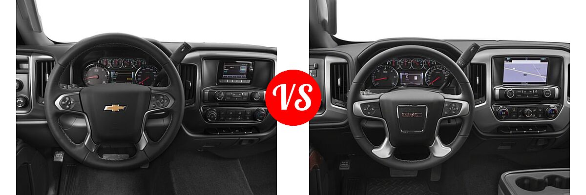 2017 Chevrolet Silverado 2500HD Pickup LT vs. 2017 GMC Sierra 2500HD Pickup SLE - Dashboard Comparison