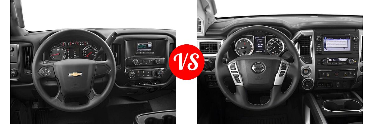 2017 Chevrolet Silverado 2500HD Pickup Work Truck vs. 2017 Nissan Titan Pickup PRO-4X - Dashboard Comparison