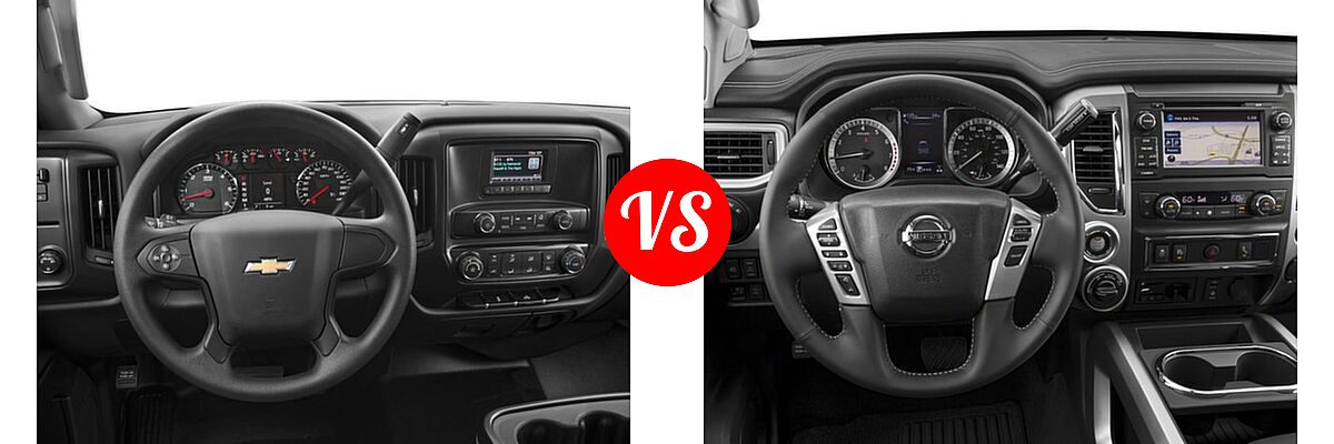 2017 Chevrolet Silverado 2500HD Pickup Work Truck vs. 2017 Nissan Titan Pickup PRO-4X - Dashboard Comparison