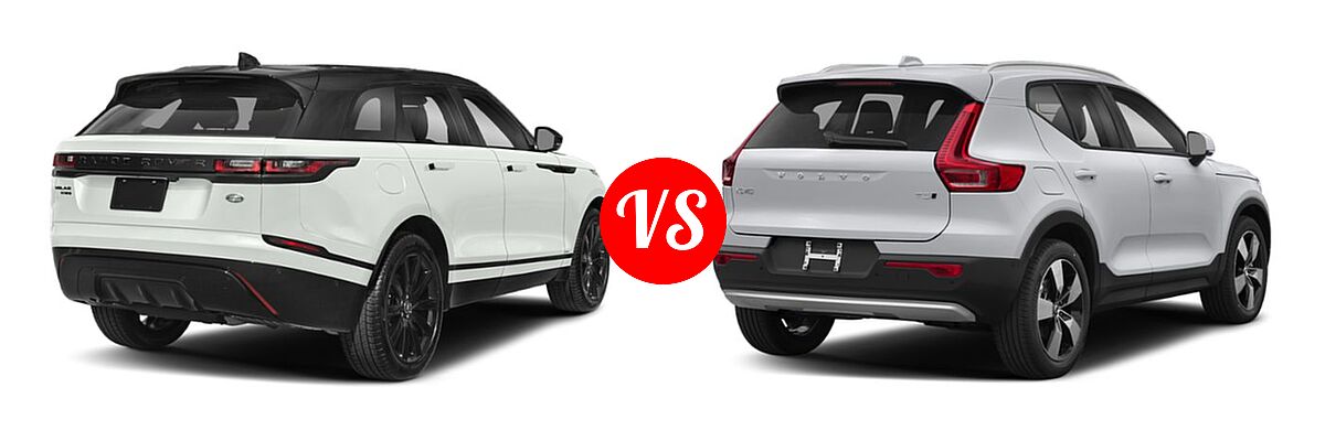2019 Land Rover Range Rover Velar SUV R-Dynamic SE vs. 2019 Volvo XC40 SUV Momentum / R-Design - Rear Right Comparison
