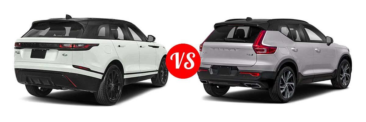 2019 Land Rover Range Rover Velar SUV Diesel R-Dynamic SE vs. 2019 Volvo XC40 SUV R-Design - Rear Right Comparison
