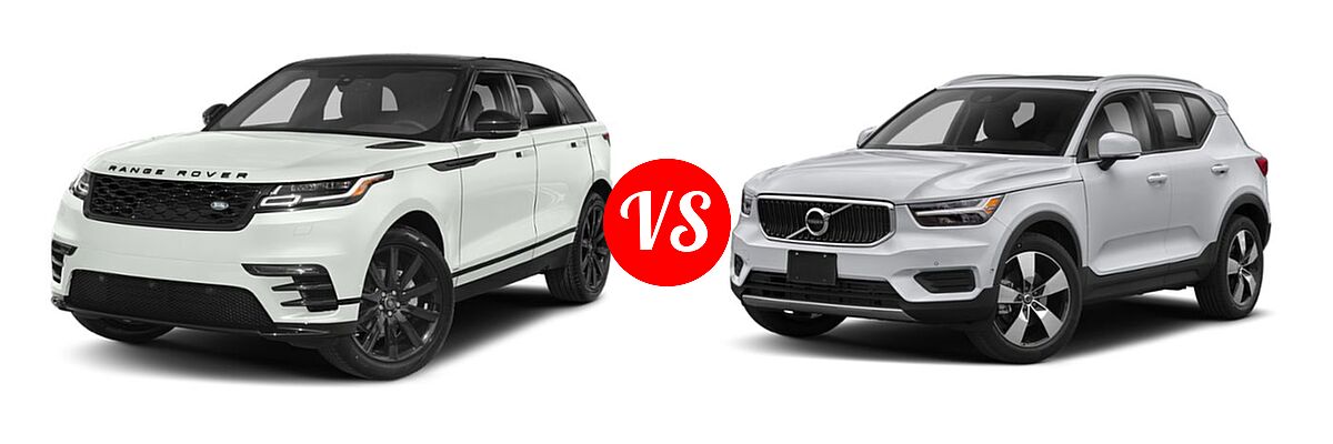 2019 Land Rover Range Rover Velar SUV Diesel R-Dynamic SE vs. 2019 Volvo XC40 SUV Momentum / R-Design - Front Left Comparison