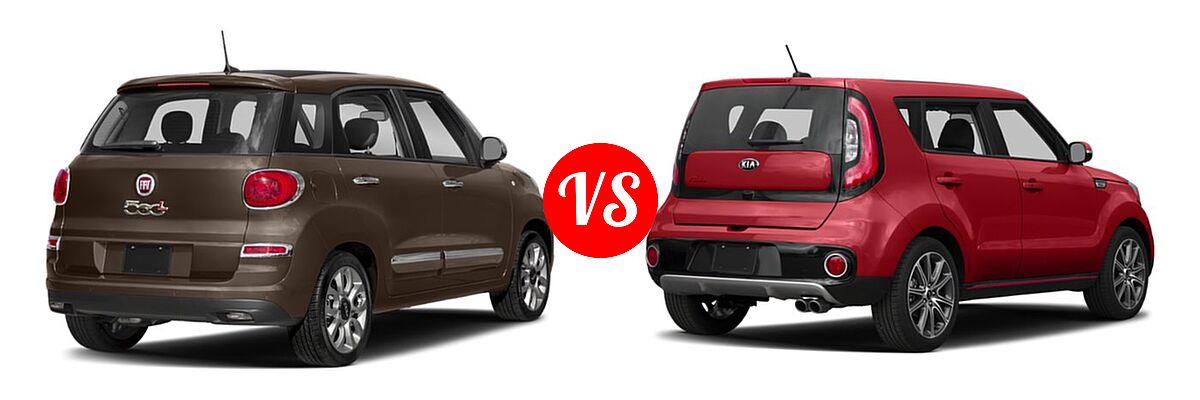 2019 FIAT 500L Wagon Lounge / Pop / Trekking vs. 2019 Kia Soul Wagon Base - Rear Right Comparison