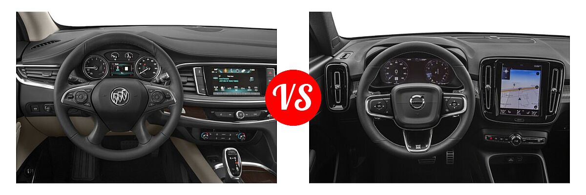 2019 Buick Enclave SUV Avenir / Essence / Preferred / Premium vs. 2019 Volvo XC40 SUV R-Design - Dashboard Comparison