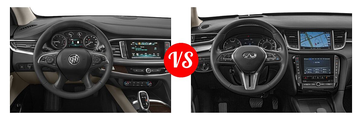 2019 Buick Enclave SUV Avenir / Essence / Preferred / Premium vs. 2019 Infiniti QX50 SUV ESSENTIAL / LUXE / PURE - Dashboard Comparison