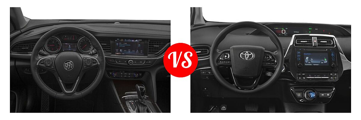 2019 Buick Regal Sportback Hatchback 4dr Sdn FWD / Avenir / Essence / GS / Preferred / Preferred II vs. 2019 Toyota Prius Hatchback Hybrid L Eco / LE / Limited / XLE - Dashboard Comparison
