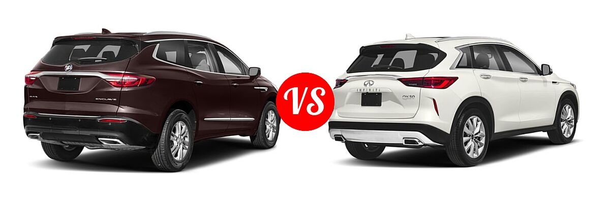 2019 Buick Enclave SUV Avenir / Essence / Preferred / Premium vs. 2019 Infiniti QX50 SUV ESSENTIAL / LUXE / PURE - Rear Right Comparison
