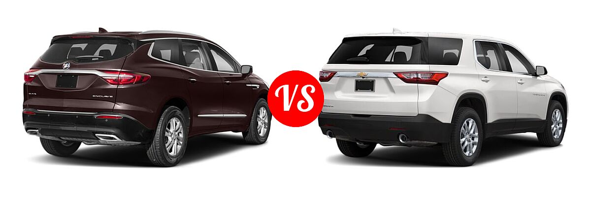 2019 Buick Enclave SUV Avenir / Essence / Preferred / Premium vs. 2019 Chevrolet Traverse SUV L / LS - Rear Right Comparison