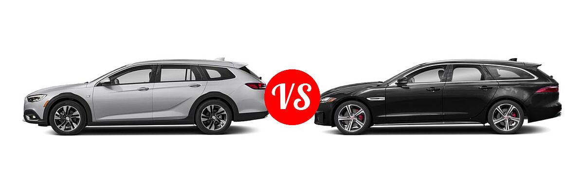 2019 Buick Regal TourX Wagon 5dr Wgn AWD / Essence / Preferred vs. 2019 Jaguar XF Wagon Prestige / S - Side Comparison