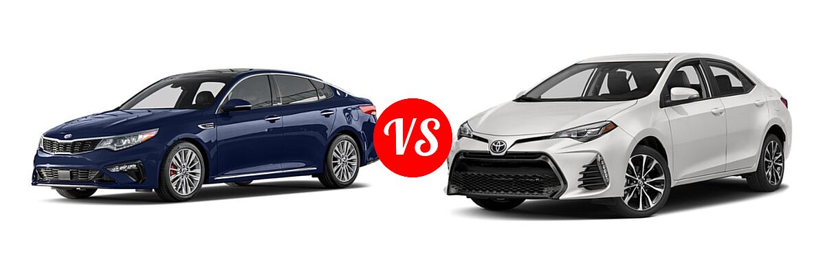 2019 Kia Optima Sedan LX vs. 2019 Toyota Corolla Sedan L / LE / LE Eco / LE Eco w/Premium Package / XLE - Front Left Comparison